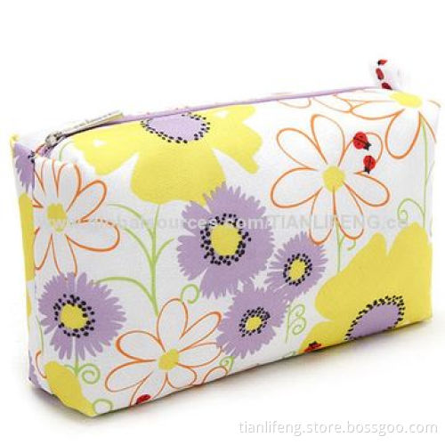 Canvas Cosmetic Bag with Lovely Flowers
